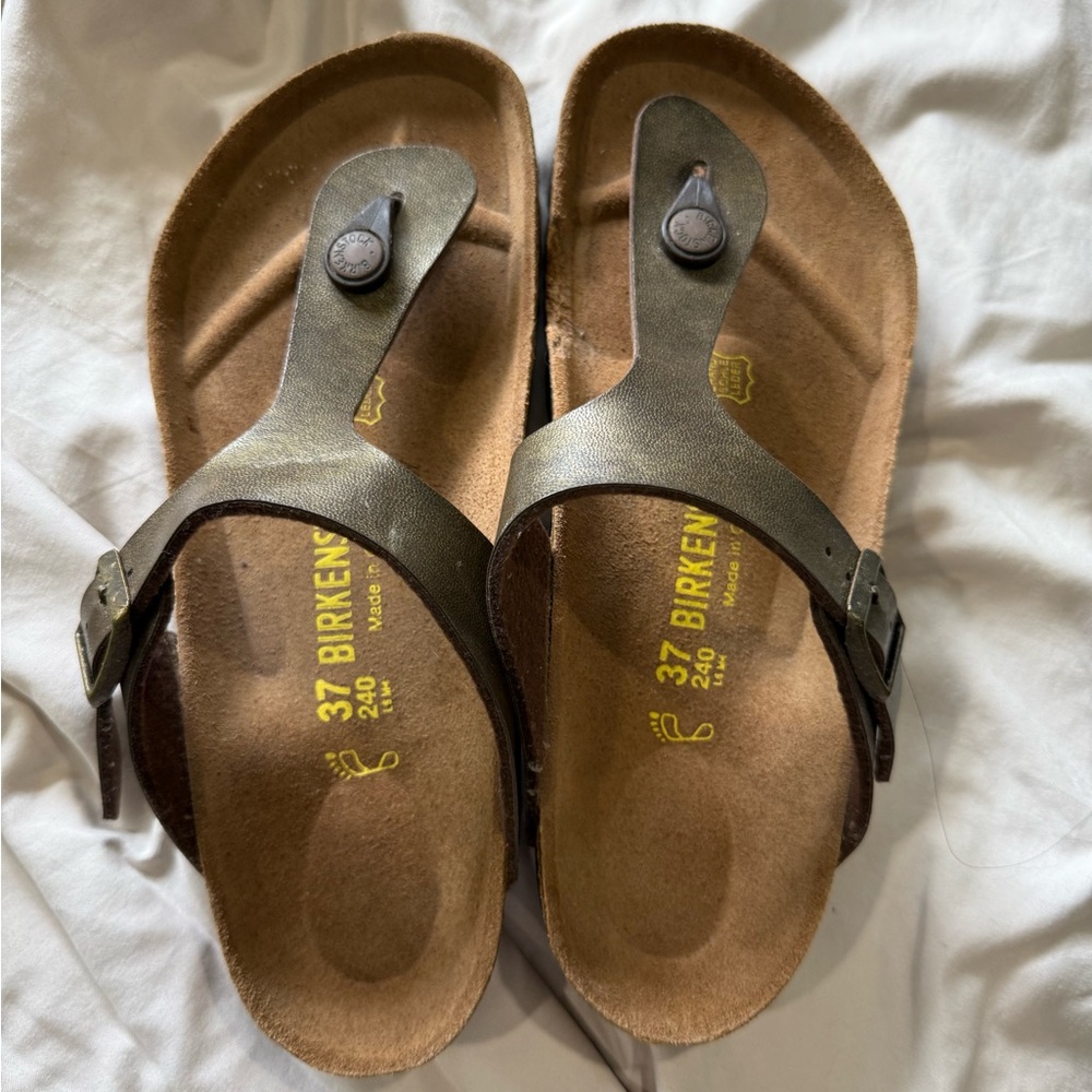 GUC Birkenstock Women Gizeh leather Brown Sandals